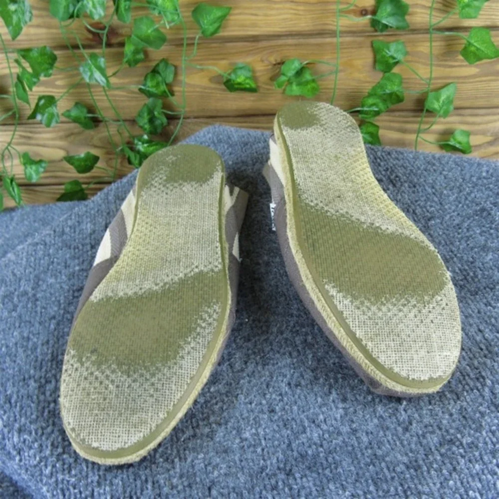 TOMS Women Striped Espadrille‎ Gray Fabric Sz 10 Medium  Used 2025